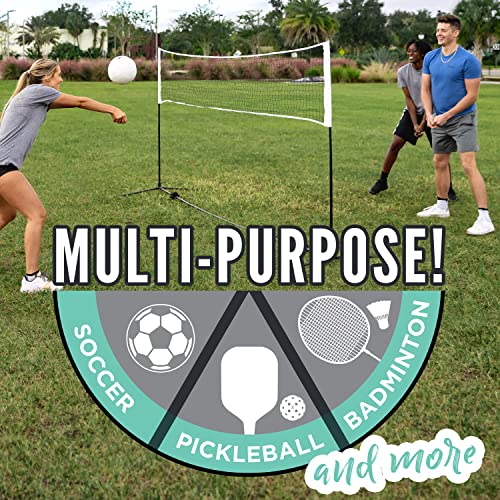 Franklin Sports Portable, Adjustable Height 10ft Wide Net - for Badminton -Kids Volleyball -Pickleball - Tennis