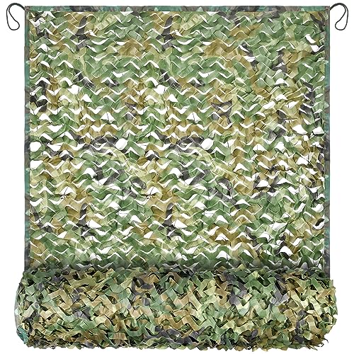 Camo Netting Camouflage Netting 6.5ft×10ft,10ft×10ft, 20ft×20ft,with Mesh Backing, Hunting Blind Nets, Sunshade Canopy, Army Tarp Fence Net for Party Decoration, Photograph and Car Cover - color: Woodland 02, size: 20ftx20ft