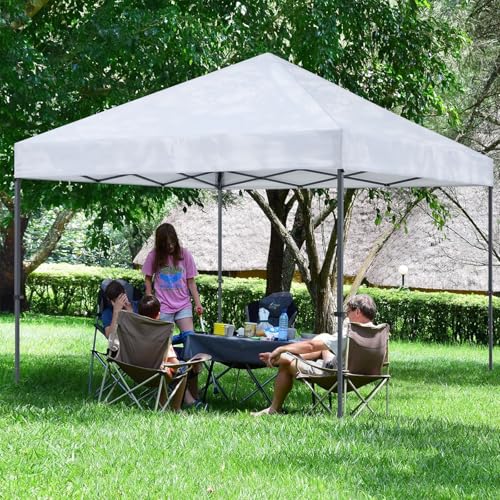 COOSHADE Durable Easy Pop Up Canopy Tent 12x12Ft (Silver White) - color: Silver White, size: 12x12Ft