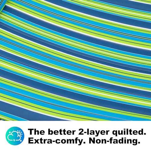 GAFETE Hammock 2 Person Quilted Fabric Hammocks for Outside, Double 12ft Hammocks with Spreader Bar, Large Removable Pillow, Storage Bag, Carabiners, Max 475 lbs Capacity (Garden) - color: Garden