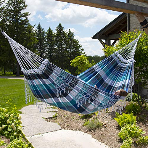 Vivere Authentic Brazilian Cotton Hammock - 450 lb Capacity (Marina) - color: Marina