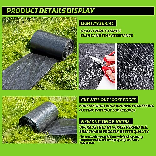 6x100FT Weed Barrier Landscape Fabric Heavy Duty, 3.2oz Durable Geotextile Fabric, Weed Block Gardening Ground Cover Mat, Weed Control Garden Cloth for Landscaping, French Drains, Yard Driveway - size: 6*100ft