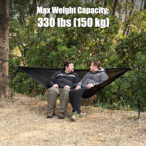 Night Cat Ultralight Pocket Hammock: Durable Tree Hammock Tear-Resistant HMPE Ripstop High Strength Fabric Only 0.66lb Max Load 330lbs Portable for Solo Hiking Backpacking
