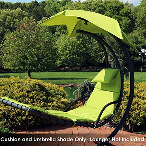 Sunnydaze Hanging Chair Cushion Replacement and Floating Umbrella Fabric Only - Curved Hanging Lounge Chair Cushion Replacement - Green - color: Apple Green