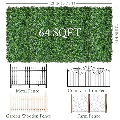 Artificial Ivy Privacy Fence Screen,72" x128 (64 SQFT) 4-Layer Leaf UV-Anti Faux Greenery Boxwood Backdrop Ivy Vine Leaf Fence Panels for Outdoor, Indoor, Garden, Backyard and Decor - color: Boxwood, size: 72"x128"