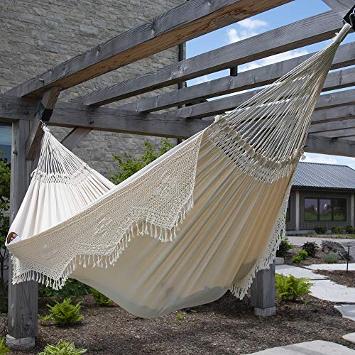 Vivere Authentic Brazilian Elegant Hammock - 450 lb Capacity - color: Antique