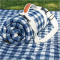 Genovega Waterproof Picnic Blanket Beach Outdoor Mat Rug Registry Wedding Search by Name Must Have Items Newly Wed Married Couple Gifts Bridal Husband Wife Men Women Mr Mrs 1 Anniversary Present - color: Checkered Navy, size: 6'8" x 6'8" (Square)