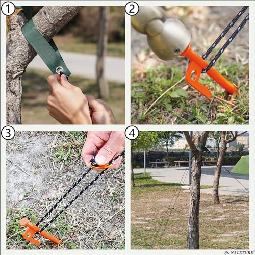 Tree Straightening Kit 6 Pack - Supports and Stake for Leaning Trees, 13.12 Feet Straps for Young Growth - color: 6 Pack