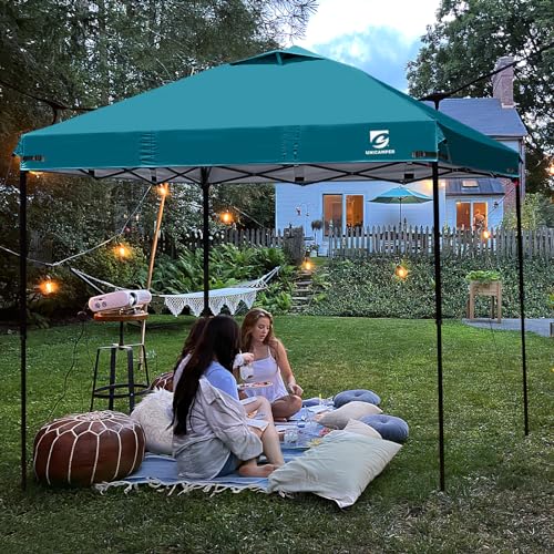 10x10 Pop Up Canopy Replacement Top Cover with Air Vent for Straight Leg Canopy Tent, Waterproof for Outdoor Garden Patio Camping Sun Shade (Ocean Blue) - color: Blue