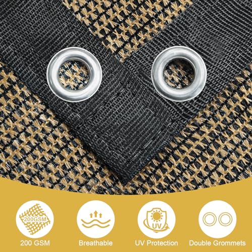 Shade&Beyond Customized Size 90% Sun Shade Cloth with Grommets, 06' X 12' Pergola Shade Cover Canopy, Mesh Tarp Sun Screens for Patio, Outdoor, Garden, Backyard, Mocha, GN09 - color: Mocha, size: 0 6' X 1 2'