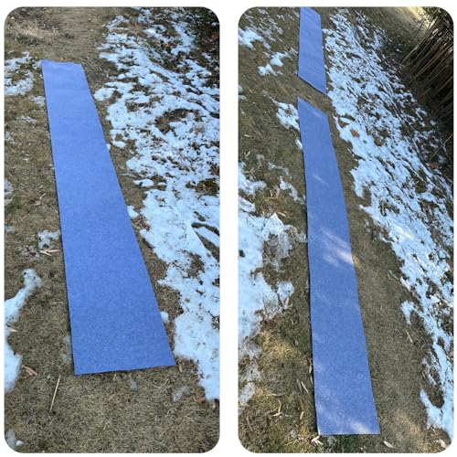 Prriudy 16x118" No-Slip Ice & Snow Carpet Mats, Felt Carpet Anti-Slip Mat for Winter Walkways, Front Door, Stairs, Porch, Outdoor, Garden, Patio, Safe Walking (2 Pack, Grey)