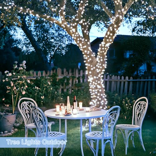 JMEXSUSS 1000 LED White Christmas String Lights Outdoor with Remote, 272 Ft Outdoor String Lights for Outside Patio Garden Bedroom Party Holiday Wedding Decor - color: White, size: 1000 Led