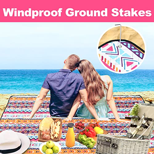 PY SUPER MODE Picnic Blankets Extra Large, Waterproof Foldable Outdoor Beach Blanket Oversized 83x79” Sandproof, 3-Layer Picnic Mat for Camping, Hiking, Travel, Park, Concerts-Bohemian Brown - color: Bohemian Brown