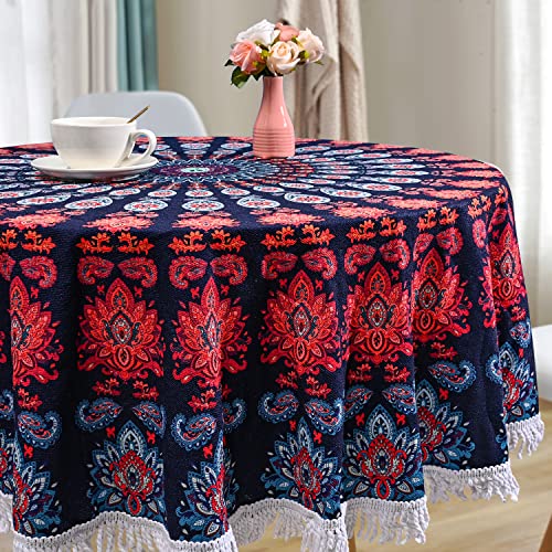 Benefeet Sox Beach Towel Large Round Mandala Pool Towels Tassels Microfiber Quick Dry Beach Blanket Throw Bohemian Roundie Swim Pool Circle Towel, 59 Inches - color: Mandala, Blue Orange
