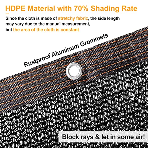 UCINNOVATE 10x13 FT Sunblock Shade Cloth 70% Sunshade Fabric Mesh Tarp with Grommets, Durable Shade Net UV Resistant Sunscreen for Plants, Shade Mesh Netting for Greenhouse Awning Pergola Dog Kennel - color: 70% Shading Rate, size: 10X13FT