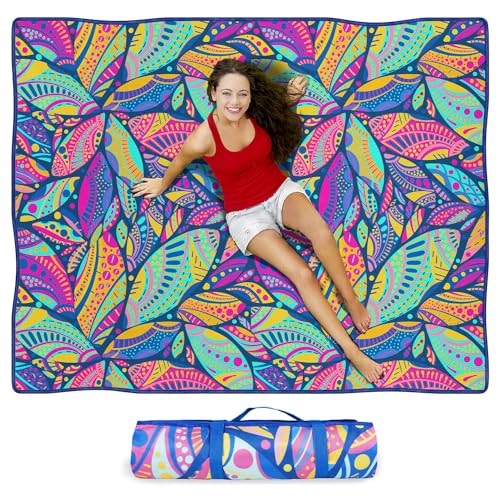 Waterproof Picnic Blankets Foldable & Portable 60''x80'' Boho Picnic Mat for Outdoors, Large Washable Picnic Blanket for Travel Camping Beach, Park Grass Picnic Blanket Accessories for Adults - color: Picnic Mat 04, size: 60" x 80"