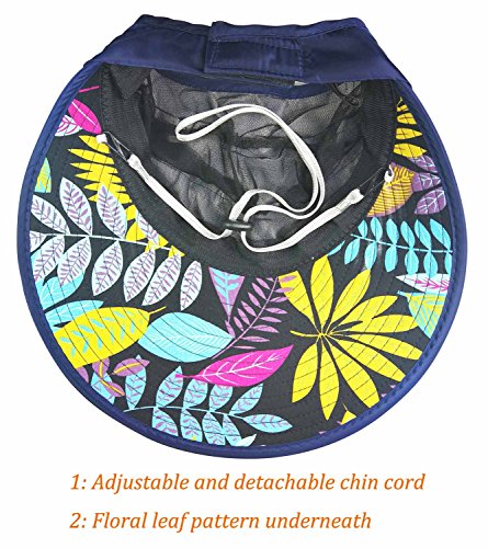 Sun Hats for Women Wide Brim Sun Hat UV Protection Caps Floppy Beach Packable Visor - color: Navy