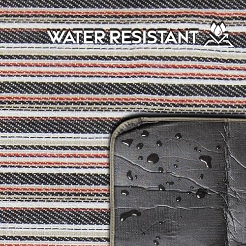 Carstens, Inc. Easy Pack Water Resistant Sandproof Woven Picnic Blanket, Lightweight Foldable Outdoor Camping Beach Mat, Large 60"x80", Saddle Stripe - color: Saddle Stripe