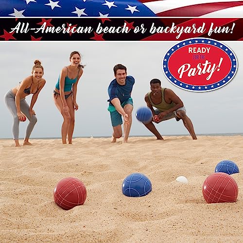 Franklin Sports Bocce Ball Set — 8 All Weather Bocce Balls and 1 Pallino — Beach, Backyard Lawn or Outdoor Party Game — Professional, American, and Starter Set Options - style: American
