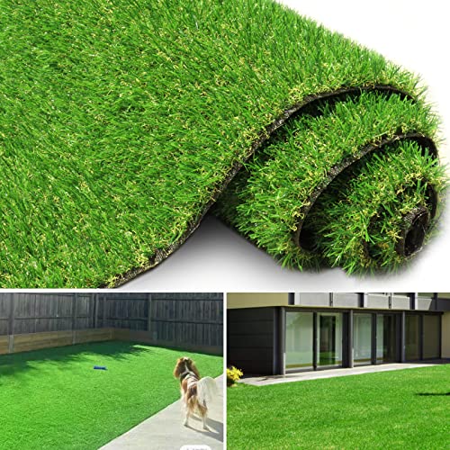 FREADEM Artificial Grass Turf for Pet Dogs 4' x 6', Fake Grass Lawn with Drain Holes, Indoor Outdoor Synthetic Grass Mat for Garden Gym Patio Balcony Playground Backyard, Height 0.8 Inch - size: 4' x 6'