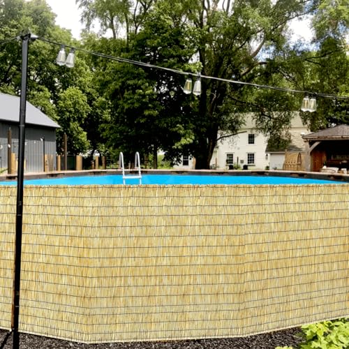 KOIUEYW Bamboo Reed Fencing, Natural Bamboo Fence Rolls 3 Feet High, Decorative Reed Curtains Privacy Screen Outdoor for Patio Balcony Garden Backyard, 3 x 16 FT - color: Natural, size: 3 x 16 FT