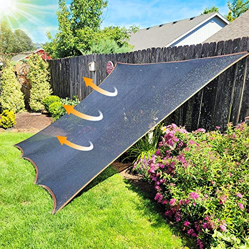 QLOFEI 60-70% Shade Cloth with Grommets, Sunblock Shade Sail Mesh Tarp for Plant Greenhouse, Easy to Hang Neting Cover for Patio Kennel Chicken Coop Lawn Garden, 6x8 FT - size: 6'x8'