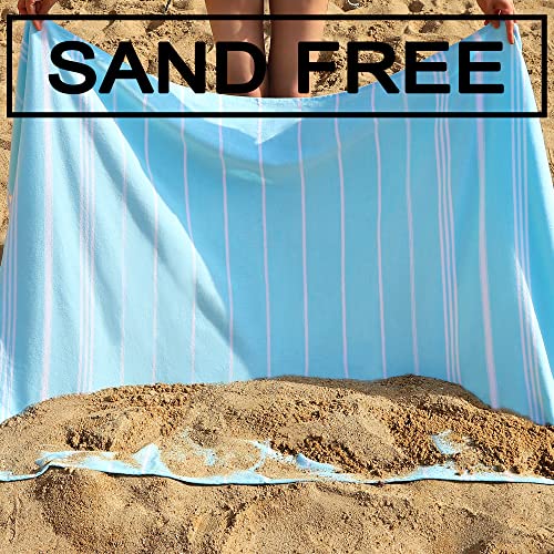 Beach Towel 2 Pack,Sand Free Beach Towels Oversized 39 x 72,Turkish Beach Towel Quick Dry Towel,Lightweight Pool Towels for Adults Travel Towel,Cool Beach Accessories Super Absorbent Towels - color: 2 Pack Turquoise