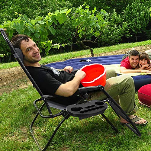 Homall Zero Gravity Chair - Patio Folding Lawn Lounge Chairs Outdoor Gravity Reclining Lounge Chair with Pillows for Poolside Backyard and Beach Set of 2 (Gray) - color: Grey, size: 2 PCS