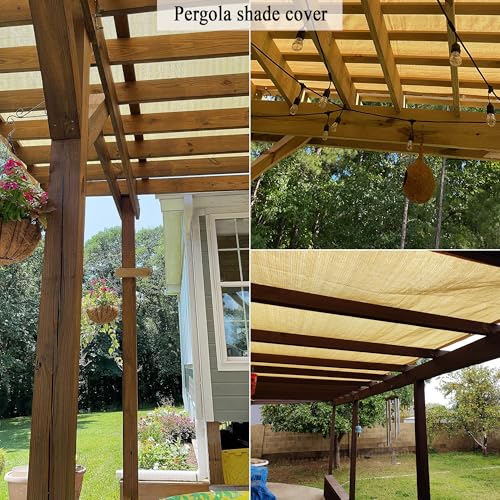 90% Shade Cloth for Patio, 6X6 FT Pergola Shade Cover, Breathable Sun Shade Fabric for Beach, Deck, Porch, Gazebo, Carport, Outdoor Sunshade Screen for Garden, Balcony, Pool. - size: 6x6Ft
