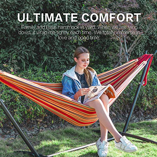 PNAEUT Hammocks and Stand Double (Red) - color: Red