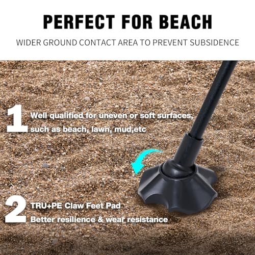 MOON LENCE Portable Camping Chair，Lightweight Backpacking Hiking Chairs,Compact,Foldable,with Anti-Sinking Large Feet for Beach,330 lbs Capacity (Black, Standard) - color: Black-with Feet