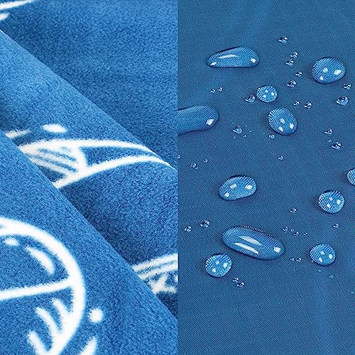 Catalonia Waterproof Stadium Blanket, Windproof Wearable Poncho for Football Sideline & Sports Events for Fans, Portable, Durable Outdoor Blanket for Camping & Tailgating - color: Blue / Football