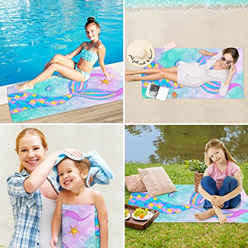Bonsai Tree Mermaid Beach Towel, Mermaid Girl Beach Towel for Kid, Microfiber Bath Towels Gifts, Microfiber Bath Travel Towels for Women Yoga Sports 30" X 60" - color: Mermaid, size: 30"x60"