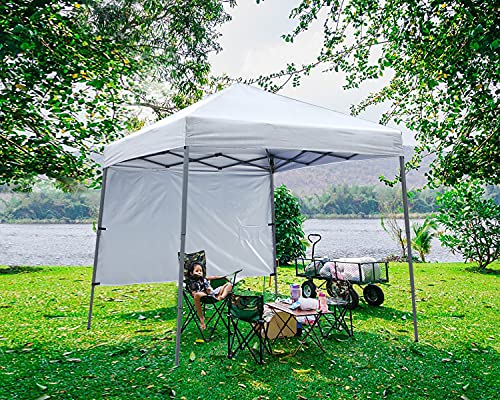 ABCCANOPY Pop Up Canopy Tent-10x10 Outdoor Camping Canopy Slant Leg Beach Canopy Tent with Backpack Bag,10 x 10 ft Base / 8 x 8 ft Top，White - color: White, size: 10x10