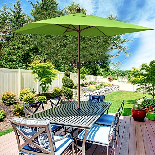 EliteShade USA 10-Year-Non-Fading 6.5x10Ft Rectangular Market Patio Umbrella, UPF 50+ UV Protection Performance Sun Umbrella, Heavy Duty Commercial Grade Outdoor Table Umbrella with Crank, Windproof Vented Top for Garden, Pool, Deck and Outdoor Playsets,