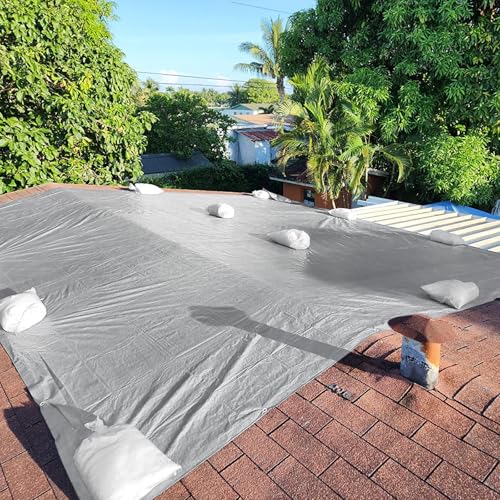 Tarps Heavy Duty Waterproof 8x10FT,12 Mil Silver Waterproof Tarps for Outdoors with Grommets Reinforced Edges, UV Resistant, Tear&Fade Resistant, Small Cover for Under Tent Roof, 8 * 10FT - color: Silver-12 Mil, size: 8*10FT