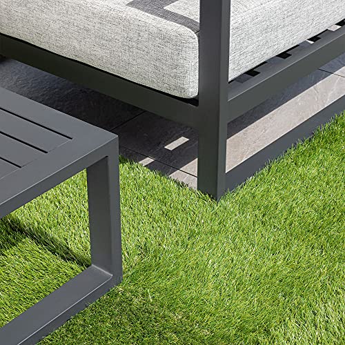 Navaris Artificial Grass Squares - 12" x 12" Fake Green Grass Squares Panels for Indoor and Outdoor Use - Fake Grass Patches for Lawn - Pack of 4