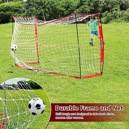 Storgem Soccer Goal,Soccer Net,Soccer Goals for Backyard,with Bow Frame,Collapsible Metal Base and 15 Training Cones - style: 6x4Ft