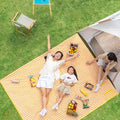 RUIBOLU Beach Blanket Large Picnic Blankets, 80x60in Sandproof Beach Mat for 2-4 Adults Waterproof Quick Drying Outdoor Picnic Mat for Travel Camping Hiking Festival Park Lawn (Yellow Plaids) - color: Yellow Plaids