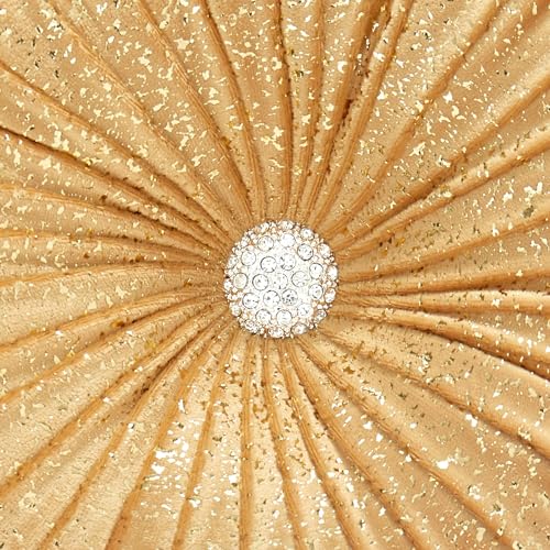 EUCIOR Round Throw Pillows,Golden Throw Pillows,Soft Spandex Velvet Fabric,Pumpkin Pleated Handmade Gold Round Velvet Decorative Pillow for Sofa Bedroom Livingroom(Golden) - color: Velvet-golden