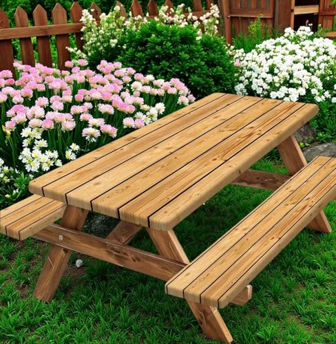 Rustic Brown Wooden Board Picnic Table Cover with Bench Covers, Farmhouse Rural Country Wood Waterproof Tablecloth for Patio Camping Indoor Outdoor Party Decorations with Drawstring Bag, 30X72in, 3PCS - color: Multi2, size: 72in