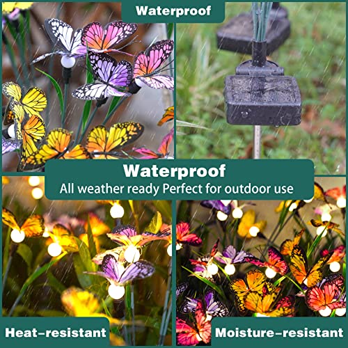 TONULAX Solar Garden Lights - 10 Pack Swaying Butterfly Light, Swaying in The Wind, Solar Outdoor Lights, Yard Patio Pathway Decoration, High Flexibility Iron Wire & Realistic Butterflies(10 Pack) - size: 10 Pack