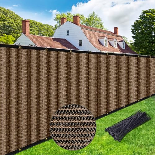 UPGRADE Privacy Fence Screen 3x1ft Commercial 220GSM Fence Panel with Brass Grommets Heavy Duty Perfect for Outdoor Backyard,Customizable,Brown - color: Brown, size: 3'x1'Customized