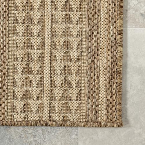 Nuloom Ranya Light Brown/Ivory, 2' x 6', Tribal Geometric, Soft and Cozy, High Traffic, Stain Resistant, Easy Clean, Durable Area Runner for Indoor/Outdoor Patio, Deck, Porch, Garden, Courtyard - color: Light Brown, size: 2' x 6' (Rectangular)