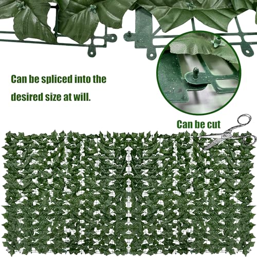 Artificial Ivy Privacy Fence Screen,128" by 60" (53.5 SQFT) UV-Anti Faux Hedge Fence and Fake Ivy Vine Leaf Wall Panels for Indoor&Outdoor Green Backdrop, Garden Greenery Decor - color: Ivy vines, size: 60"x128"