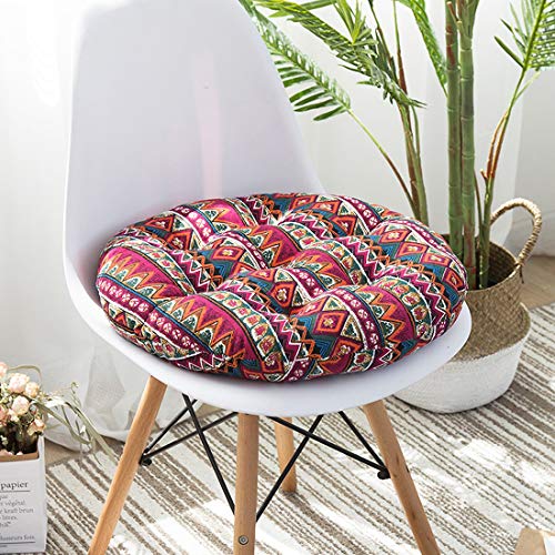 vctops Bohemian Soft Round Chair Pad Garden Patio Home Kitchen Office Seat Cushion Red Diameter 20" - color: Red, style: Diameter 20 Inch