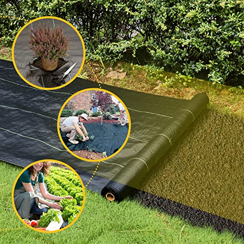 Weed Barrier Fabric Premium 5oz Landscape Fabric Heavy Duty Ground Cover Pro Garden Road Fabric Commercial Weed Barrier Fabric Anti-Weed Gardening Mat, 4FTx300FT - size: 5oz -4FT x300FT-NEW