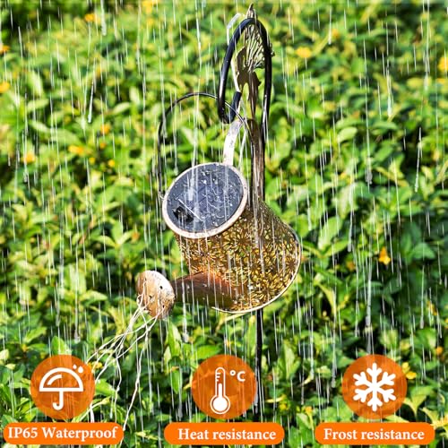 SRNPMIU Solar Watering Can Light, Solar Outdoor Decorative,Garden Decor Lights for Yard, IP65 Waterproof Hanging Lantern Landscape Lights, Garden Gifts for Mom, Grandma Women Birthday - color: Multicolor -Flower Fairy