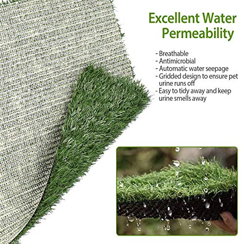 Grass Patch for Dogs, Artificial Grass for Dogs Potty with Tray, Fake Grass for Dogs Indoor and Outdoor Use, Puppy Training Pad, for Medium and Small Dog-Replacement