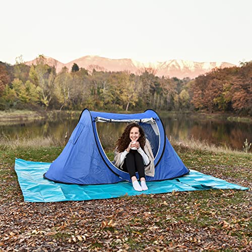 Tarps Heavy Duty Waterproof 10x12-12 mil Thick Camping Tent - Blue Tarp 10x12 UV Resistant, Rip & Tear Proof with Metal Grommets – Multipurpose Use for Camping, Tent, Boat, RV, Car, & Pool Cover - size: 10'x12'